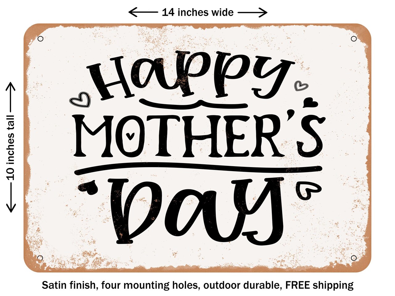 DECORATIVE METAL SIGN - Happy Mother S Day - Vintage Rusty Look